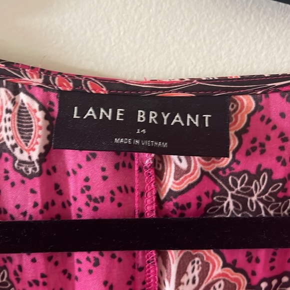 Lane Bryant Pink and Black Floral Long Sleeve Dress SZ 14 - Picture 2 of 7